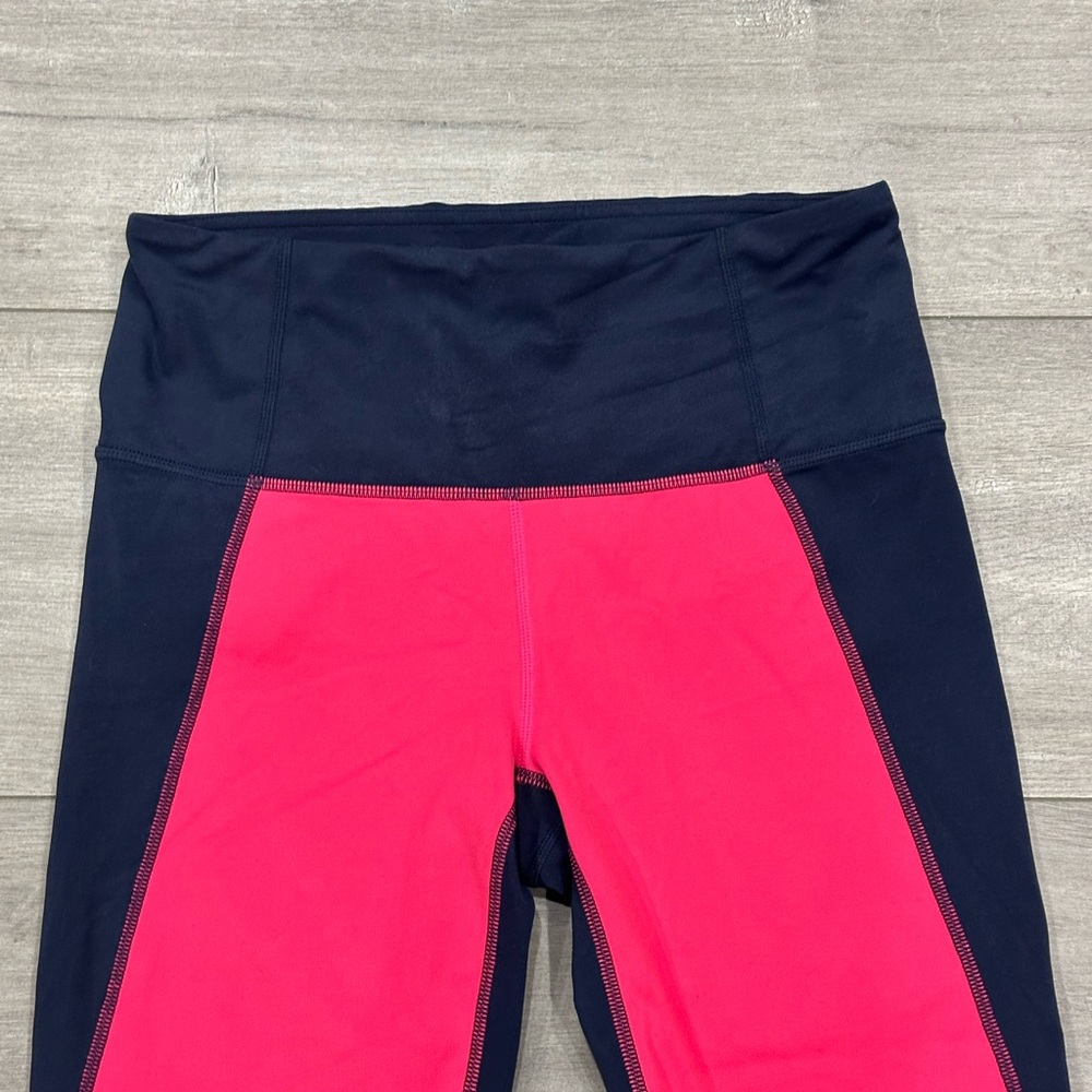 Women's Athleta Small Capri Pants Leggings Blue Pink Pull On Stretch Active NWT - Picture 5 of 9